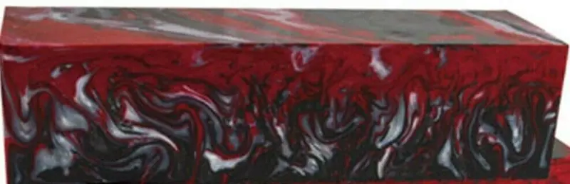 1 1/2" X 1 1/2" X 6" Game Call (1 Pc) Red Damascus Acrylester #122 1
