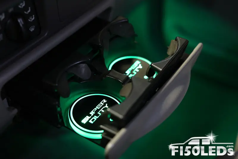 1999 - 2007 F250 Super Duty Led Cup Holder Coaster Kit 1