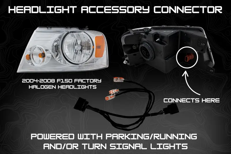 2004 - 2008 Ford F150 Plug & Play Headlight Accessory Connector 1