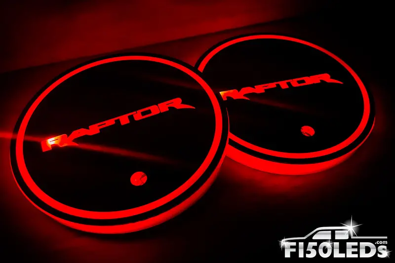 2010-14 F150 Raptor Led Cup Holder Coaster Kit 1