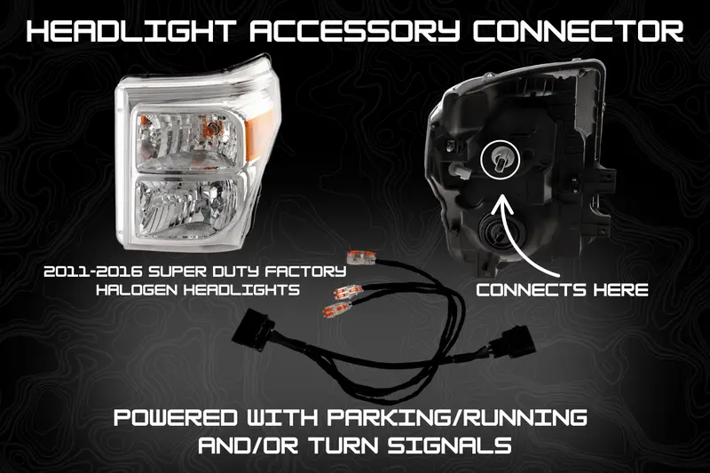 2011 - 2016 Ford Super Duty Plug & Play Headlight Accessory Connector 1