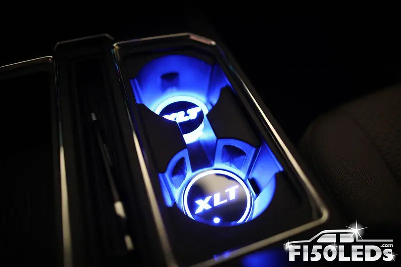 2015 - 2020 F150 Led Rgb Cup Holder Coaster Light Kit 1