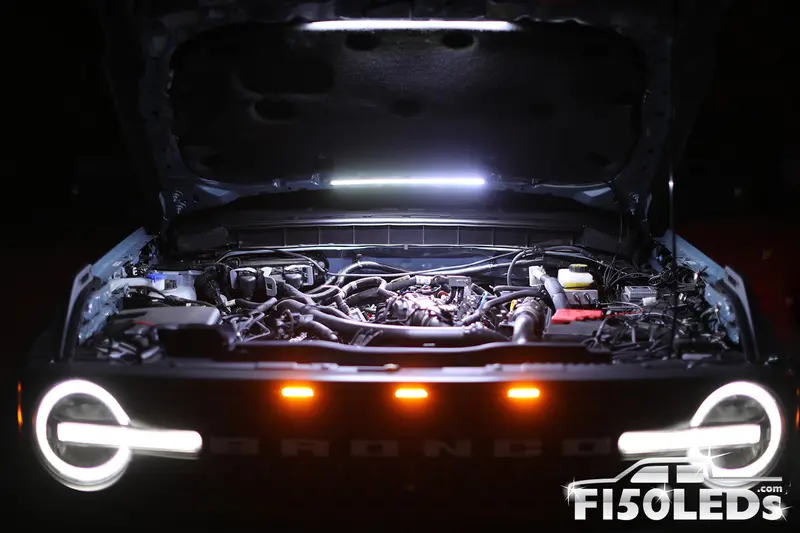 2021 - 2026 Bronco Led Automatic Engine Bay Hood Light Kit 1