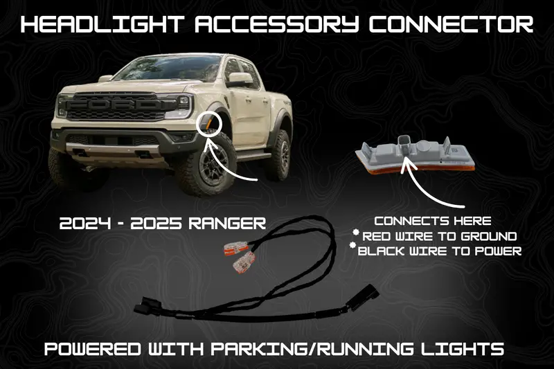 2024-2026 Ranger Raptor Plug & Play Headlight Accessory Connector 1