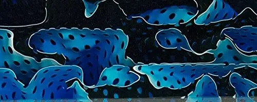 Blue Topaz Water Mesh Btw15ksl Acrylic (1 Pc) Knife Scales 3/8" X 1 1/2" X 5" 1