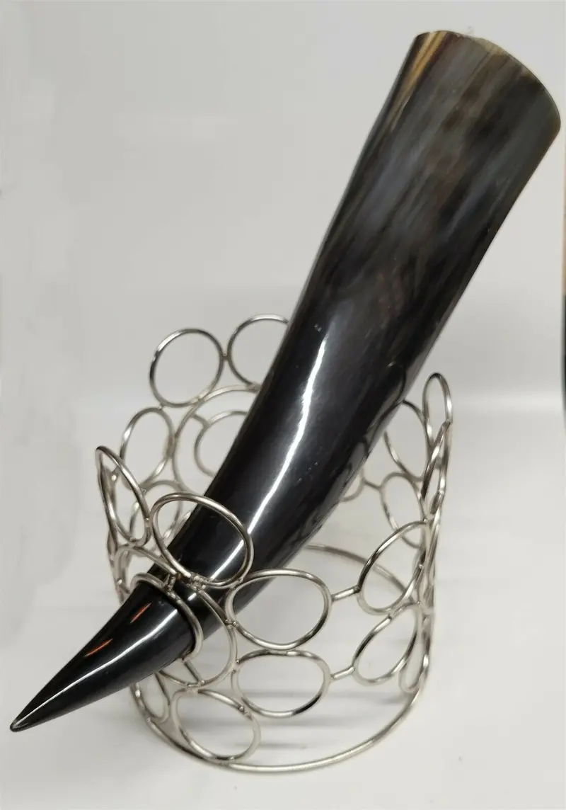 Buffalo Horn W A 5" Round Chrome Square Dark Stand 1