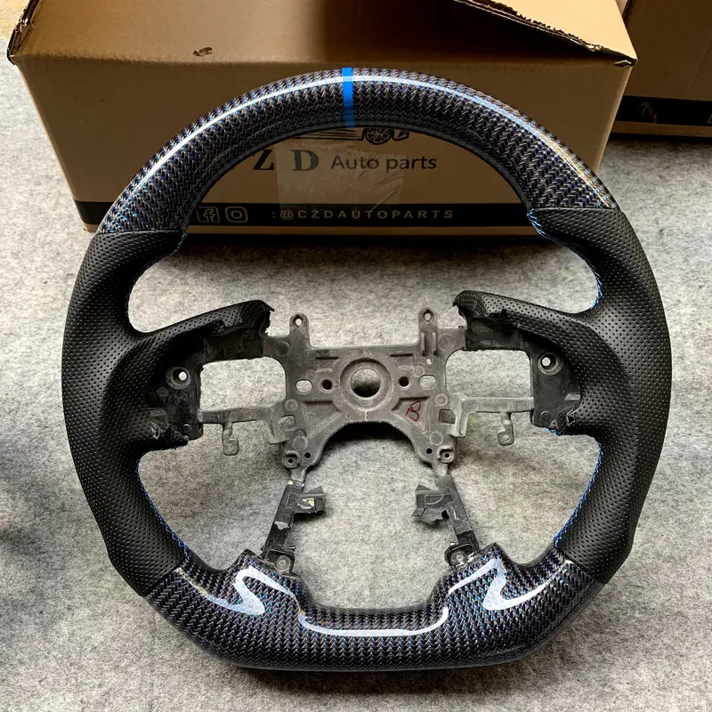 Czd Auto Parts Carbon Fiber Steering Wheel For Honda 9Th Gen Accord Sport 4 Door Sedan 2013-2017 With Blue Wires Carbon Fiber 1