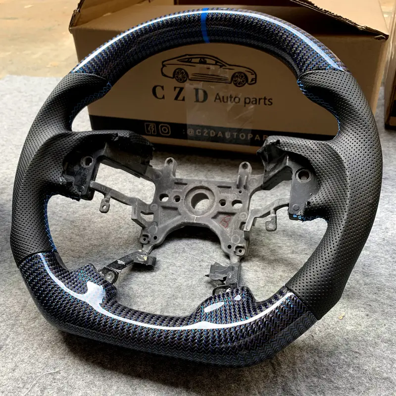 Czd Auto Parts Carbon Fiber Steering Wheel For Honda Accord Crosstour 2013-2015 With Blue Wires Carbon Fiber 1