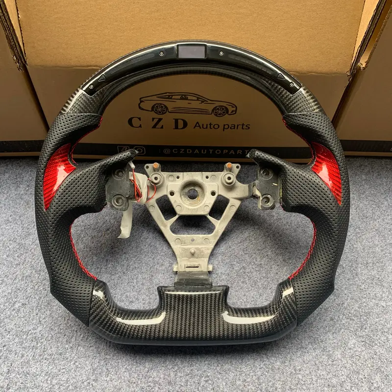 Czd Auto Parts Carbon Fiber Steering Wheel For Infiniti G35 With Red Thumb Grips 1