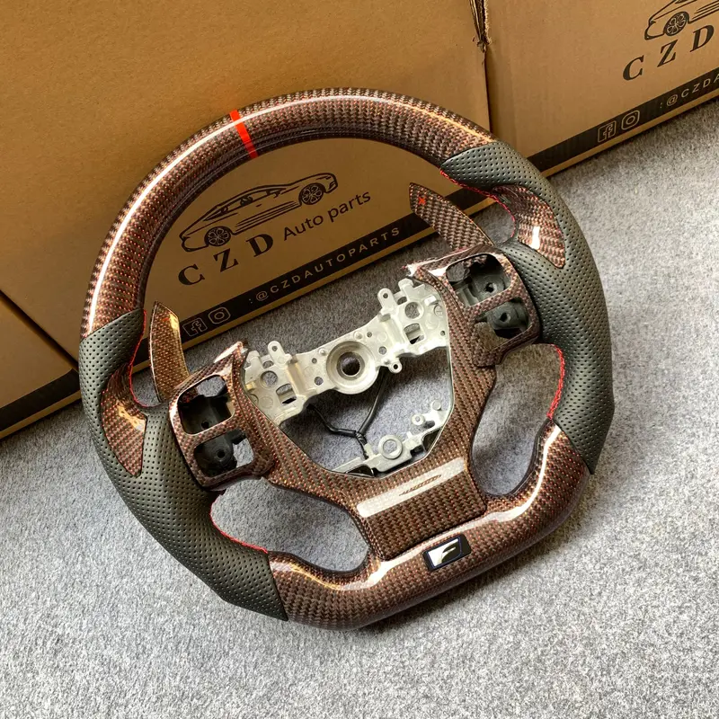 Czd Auto Parts Carbon Fiber Steering Wheel For Lexus Is200t 2016-2017 With Red Wires Carbon Fiber 1