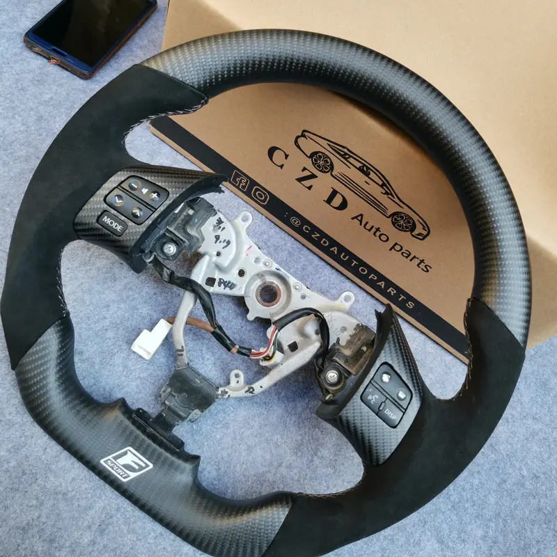 Czd Auto Parts Carbon Fiber Steering Wheel For Lexus Is250 /300 2006-2013 With Black Alcantara 1