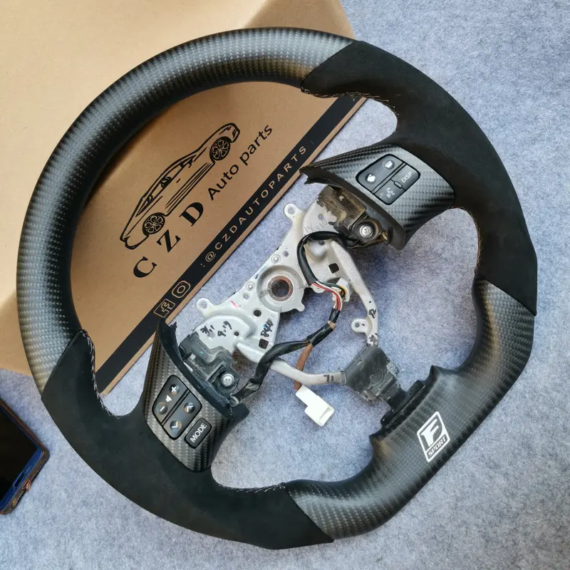 Czd Auto Parts Carbon Fiber Steering Wheel For Lexus Is250 /300 2006-2013 With White F Badge 1