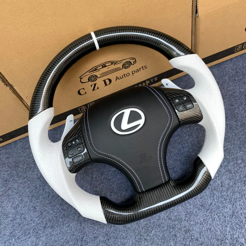 Czd Auto Parts Carbon Fiber Steering Wheel For Lexus Is250 /300 2006-2013 With White Stripe 1