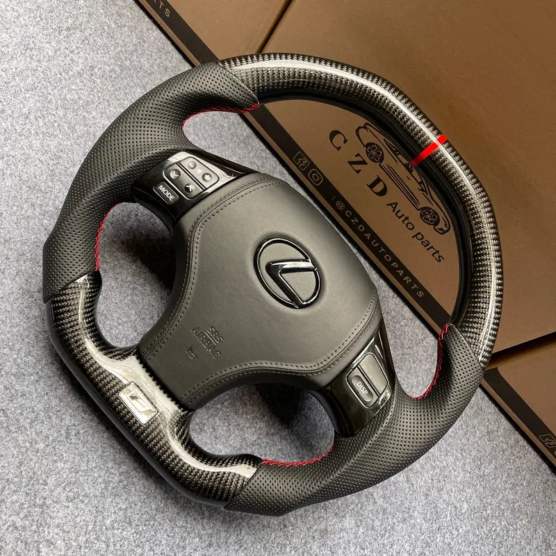 Czd Auto Parts Carbon Fiber Steering Wheel For Lexus Is250 /300 /350 2006-2013 With Black Airbag Cover 1