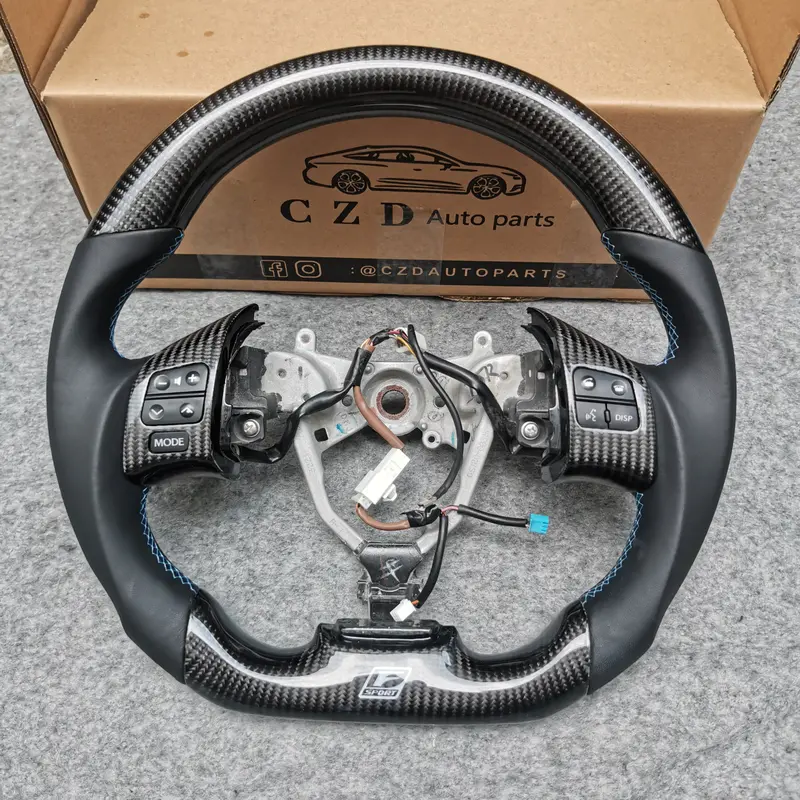 Czd Auto Parts Carbon Fiber Steering Wheel For Lexus Is250 /300 /350 2006-2013 With Black Smooth Leather 1