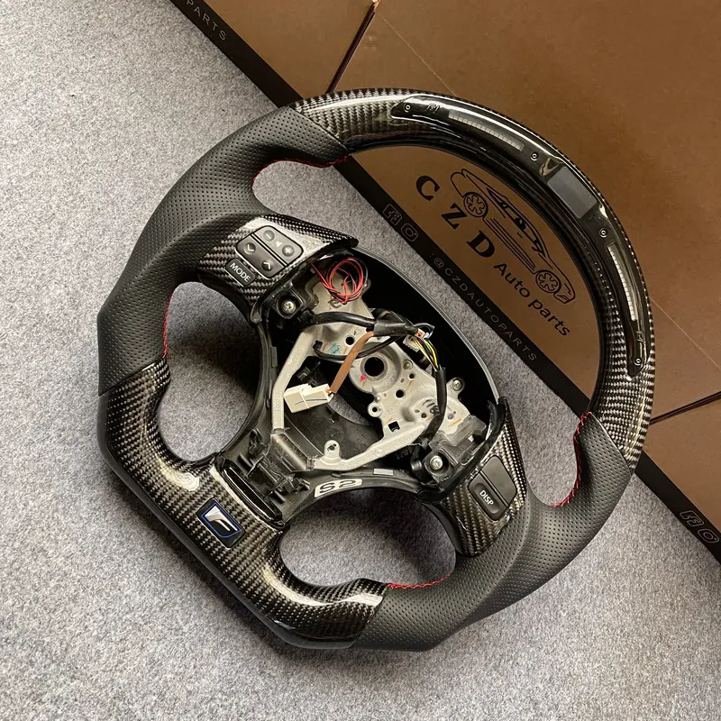 Czd Auto Parts Carbon Fiber Steering Wheel For Lexus Is250 /300 /350 2006-2013 With Black Stitching 1