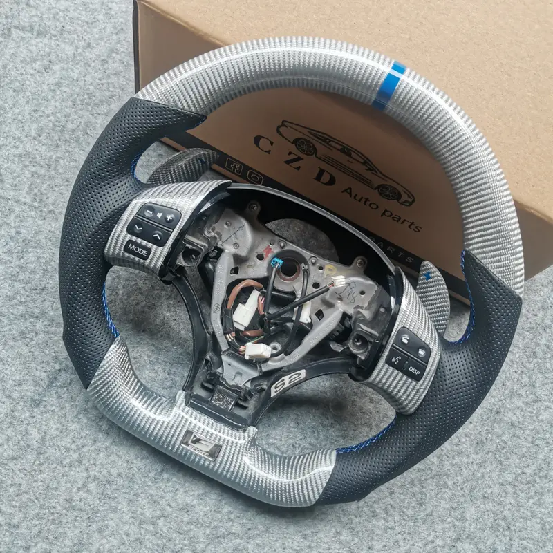 Czd Auto Parts Carbon Fiber Steering Wheel For Lexus Is250 /300 /350 2006-2013 With Blue Stripe 1