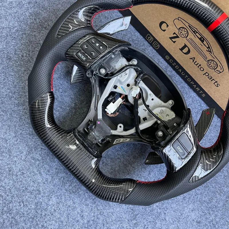 Czd Auto Parts Carbon Fiber Steering Wheel For Lexus Is250 /300 /350 2006-2013 With Red Sign Paddle Shifters 1