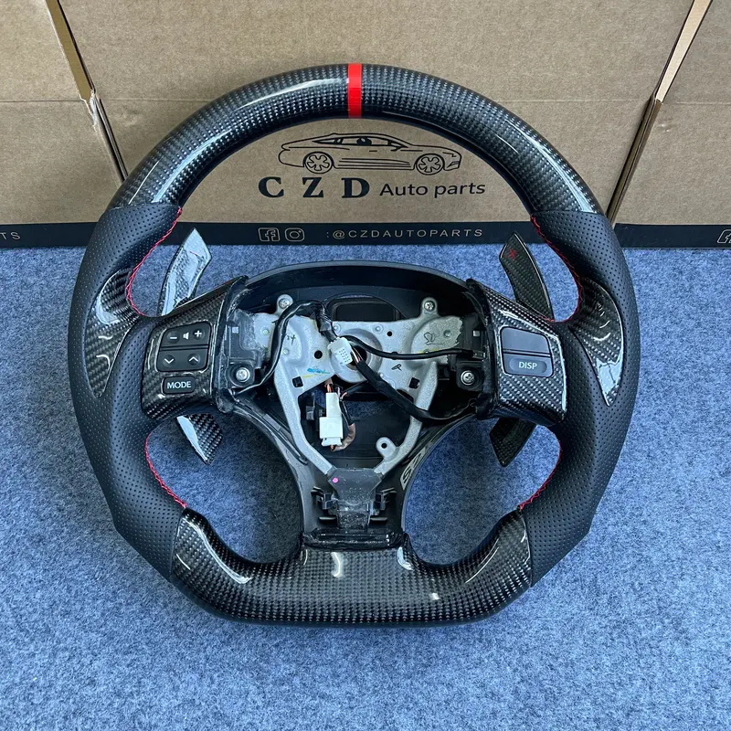 Czd Auto Parts Carbon Fiber Steering Wheel For Lexus Is250 /300 /350 2006-2013 With Red Stripe 1