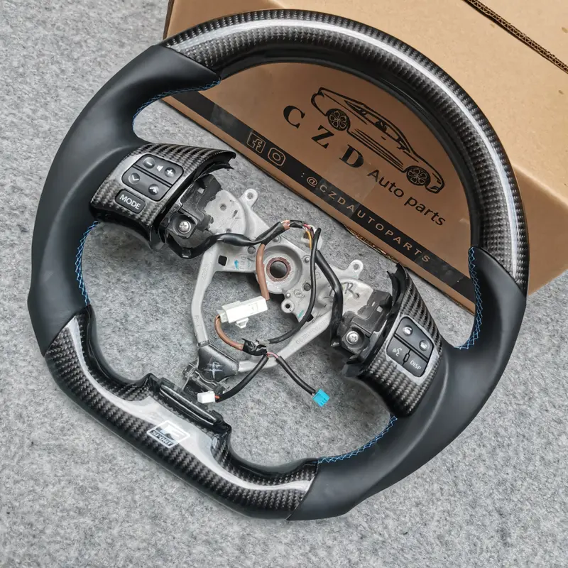 Czd Auto Parts Carbon Fiber Steering Wheel For Lexus Is250 /300 /350 2006-2013 With Round Top Flat Bottom Shape 1
