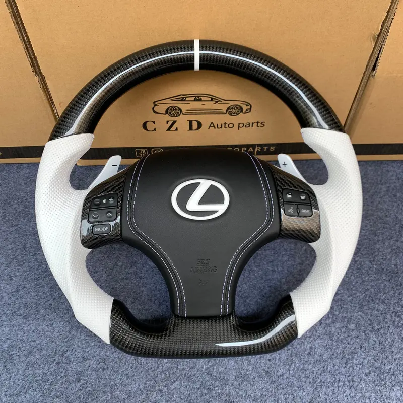 Czd Auto Parts Carbon Fiber Steering Wheel For Lexus Is250 /300 /350 2006-2013 With White Badge 1