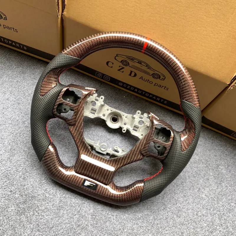 Czd Auto Parts Carbon Fiber Steering Wheel For Lexus Rcf F Sport With Red Stripe 1