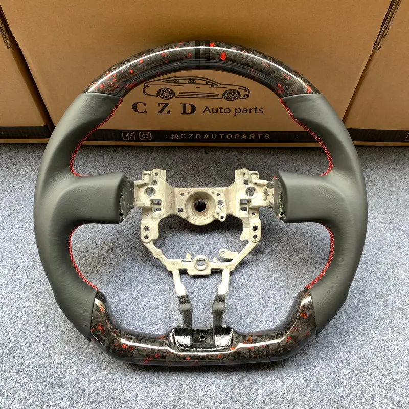 Czd Auto Parts Carbon Fiber Steering Wheel For Toyota Brz 2012-2016 With Red Stitch 1