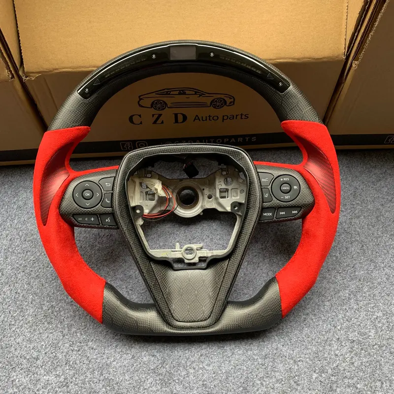 Czd Auto Parts For 2019-2022 Toyota 8Th Gen Camry Se Xse Le Xle/Avalon Carbon Fiber Steering Wheel With Led At Top 1