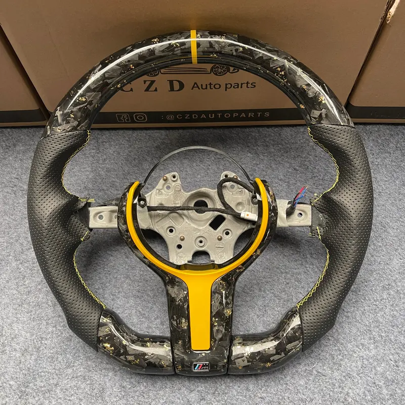 Czd Auto Parts For  Bmw M2 F87 M3 F80 M4 F82 F83 M5 F10 M6 F06 F12 F13 X5 M F85 X6 M F86 Carbon Fiber Steering Wheel With Yellow Stitching 1