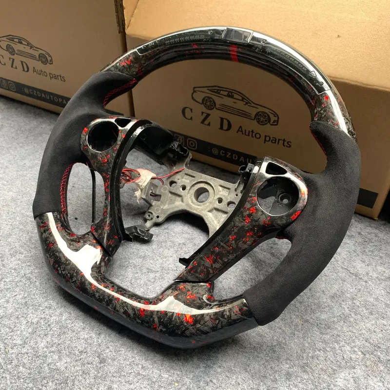 Czd Auto Parts For Honda 9Th Gen Accord Sport 4 Door Sedan 2013-2017 Carbon Fiber Steering Wheel With  Forged Red Flakes Carbon & Led 1