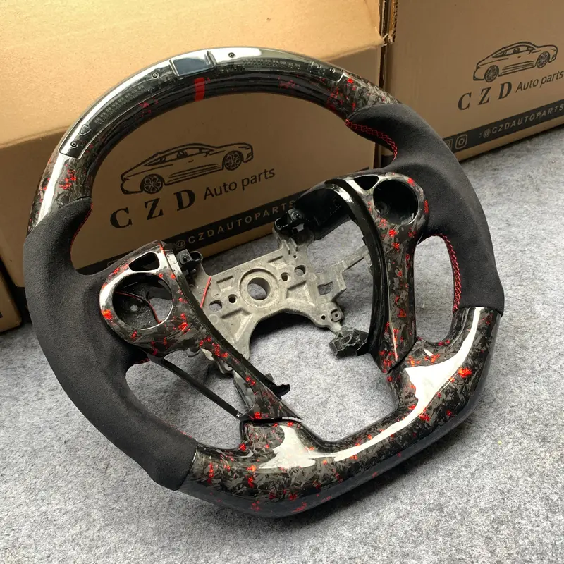 Czd Auto Parts For Honda Accord Crosstour 2013-2015 Carbon Fiber Steering Wheel With  Forged Red Flakes Carbon & Led 1