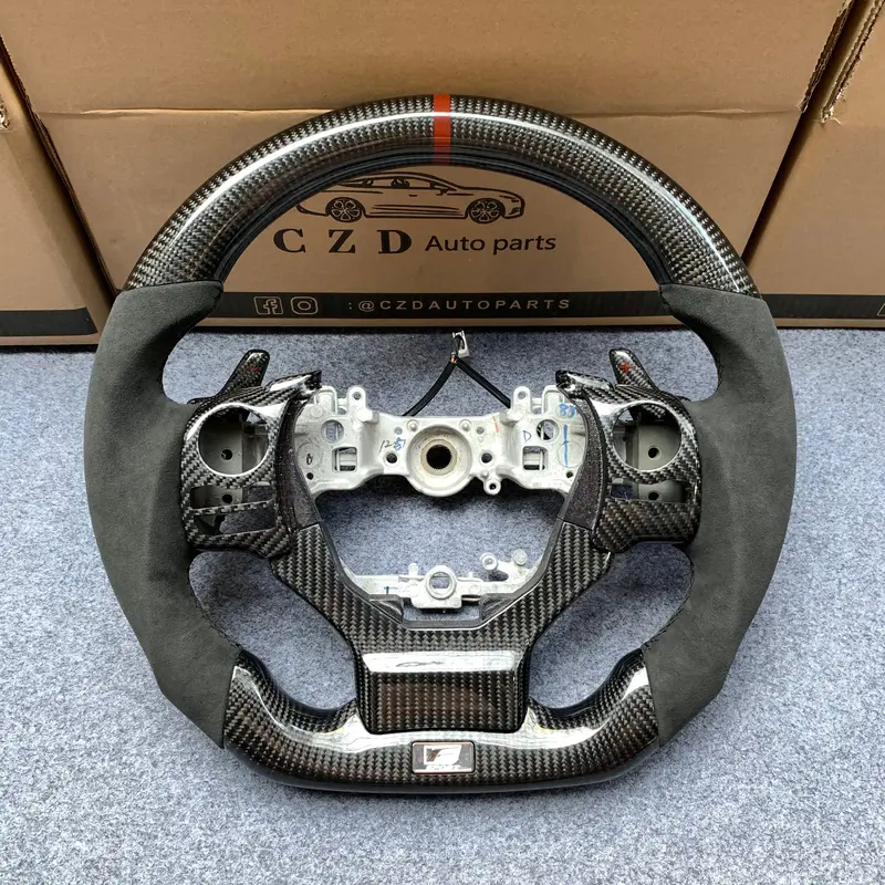Czd Auto Parts For Lexus 14-20 Is250 Is300 Is350 Carbon Fiber Steering Wheel With Alcantara Leather Side 1