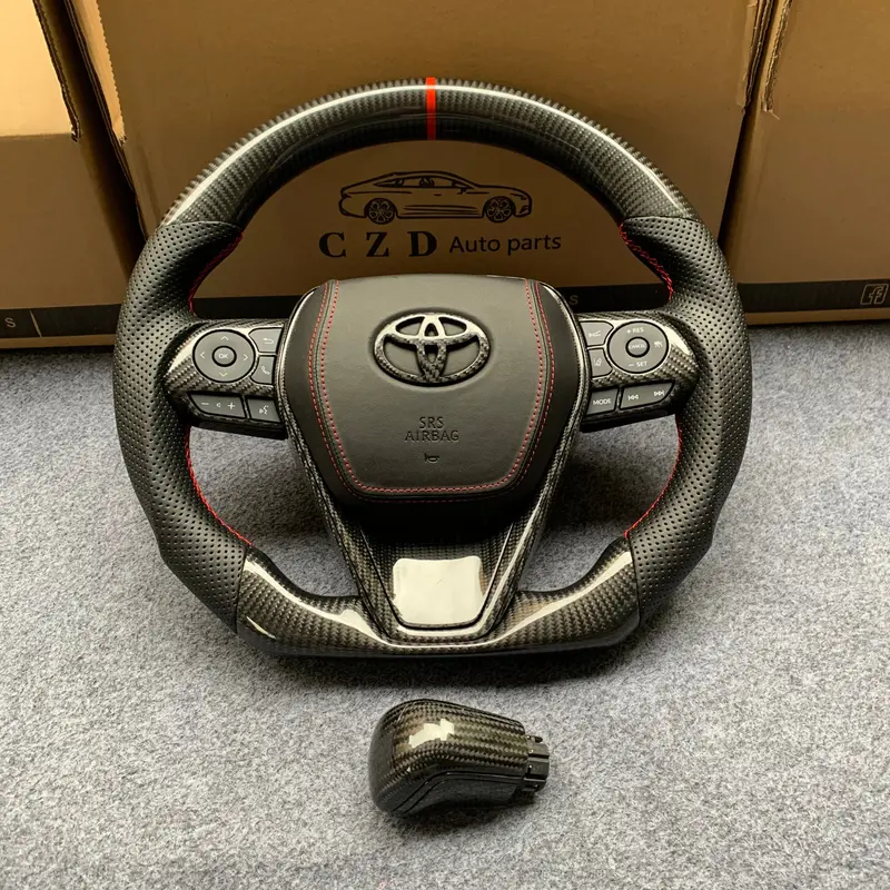 Czd Auto Parts For Toyota 8Th Gen Camry Se Xse Le Xle 2018-2022 Carbon Fiber Steering Wheel With Black Carbon Fiber 1