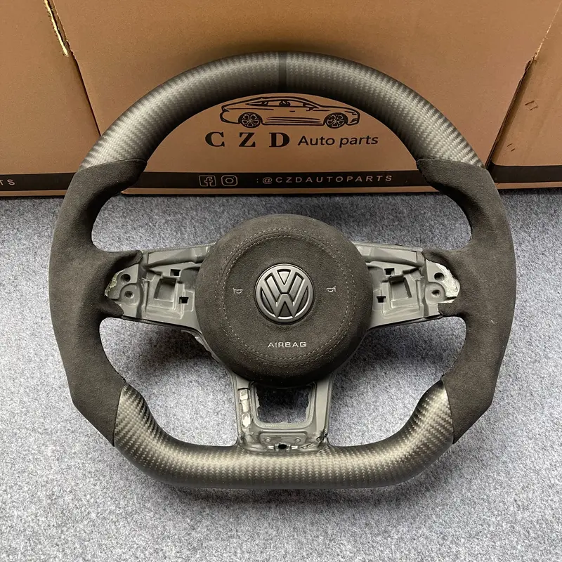 Czd Auto Parts For Volkswagen Golf 7 Gti Golf R Mk7 Vw Polo Gti Scirocco 2015 2016 Carbon Fiber Steering Wheel With Alcantara Airbag Cover 1