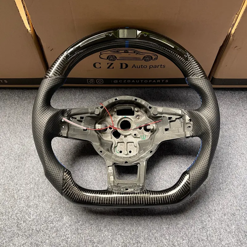 Czd Auto Parts For Volkswagen Golf 7 Gti Golf R Mk7 Vw Polo Gti Scirocco 2015 2016 Carbon Fiber Steering Wheel With Led 1