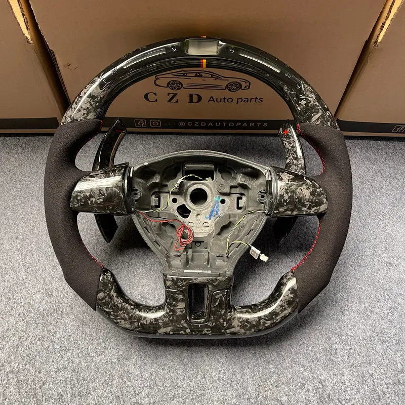 Czd Auto Parts For Volkswagen Vw Golf 6 (Vi) 2009-2012 Carbon Fiber Steering Wheel With Forged Carbon Fiber & Led 1