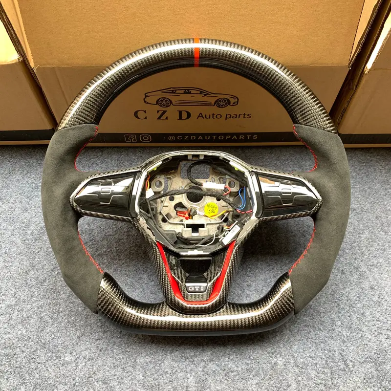 Czd Auto Parts For Volkswagen Vw Golf 8 Mk8 Gti Golf Gte 2020 2021 Carbon Fiber Steering Wheel With Alcantara Leather Side 1