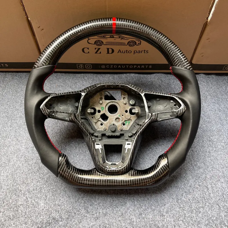 Czd Auto Parts For Volkswagen Vw Golf 8 Mk8 Gti Golf Gte 2020 2021 Carbon Fiber Steering Wheel With Red Stripe Line 1