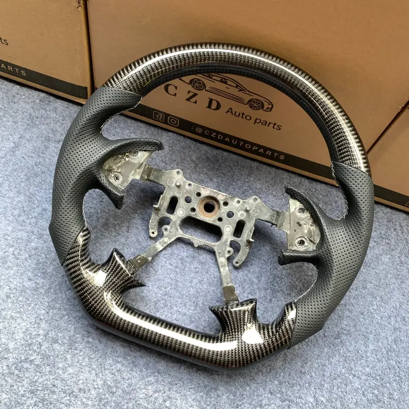 Czd Autoparts For Acura 2004-06 Tl/Tl Type R Carbon Fiber Steering Wheel Gloss Carbon Fiber Top&Bottom 1