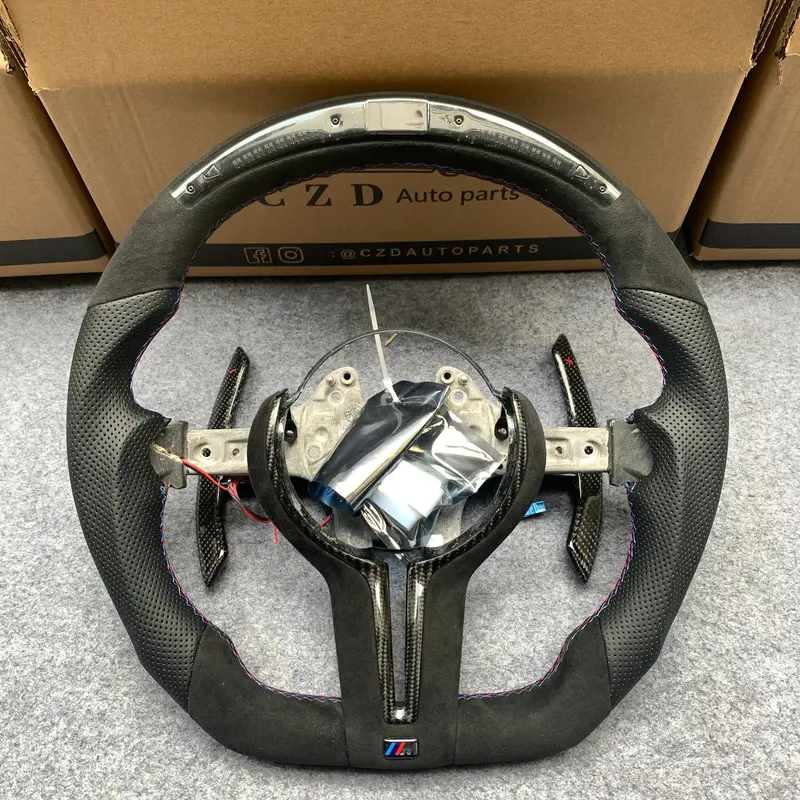 Czd Autoparts For Bmw M5 F10 M6 F06 F12 F13 X5m F85 X6m F86 Carbon Fiber Steering Wheel With Gloss Black Carbon Fiber Extended Paddles 1