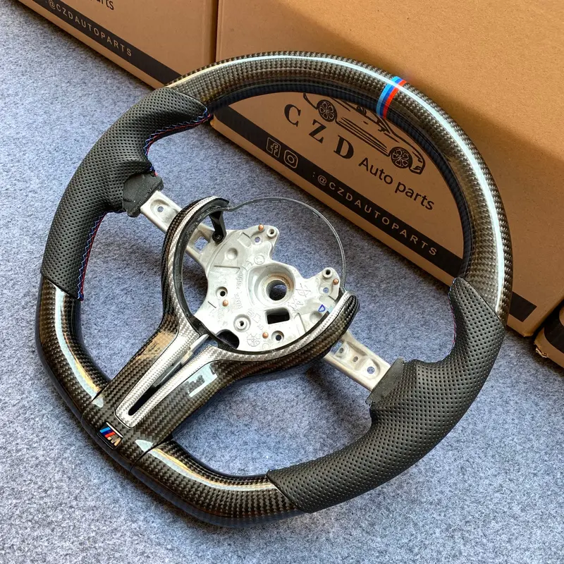 Czd Autoparts For Bmw M5 F10 M6 F12 F13  Carbon Fiber Steering Wheel Black Perforated Leather 1
