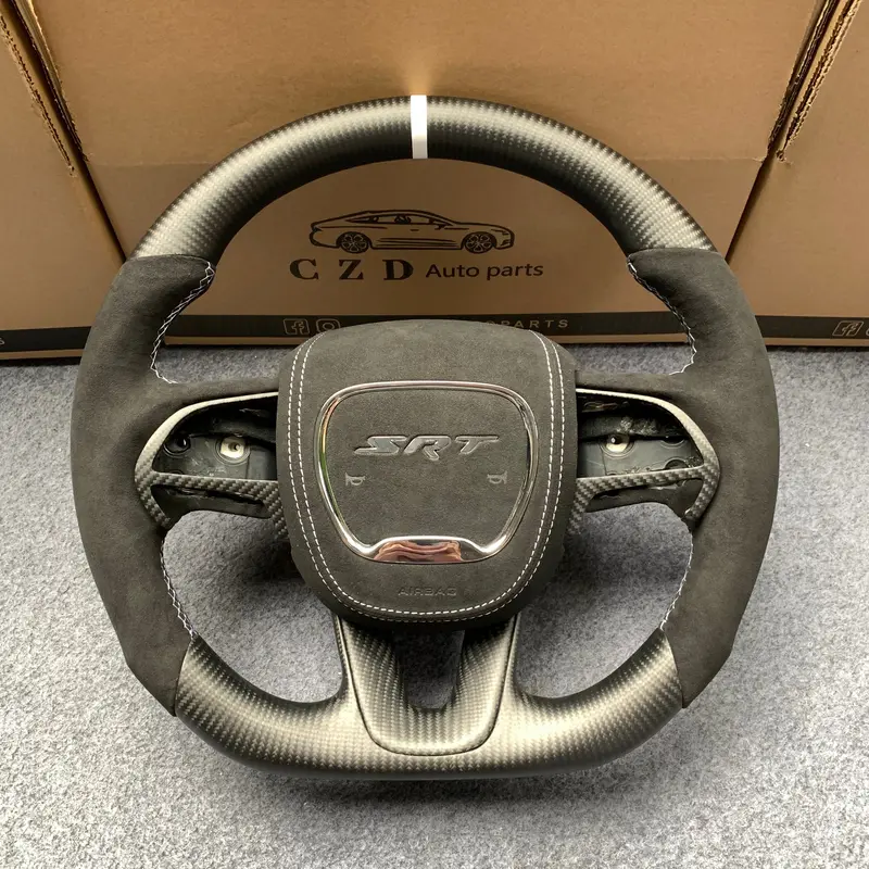 Czd Autoparts For Dodge Charger 2015-2021 Carbon Fiber Steering Wheel With Black Alcantara 1
