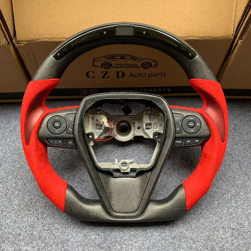 Czd Autoparts For Toyota 8Th Gen Camry Se Xse Le Xle 2018-2022 Carbon Fiber Steering Wheel Honeycomb Carbon Fiber Top And Bottom 1