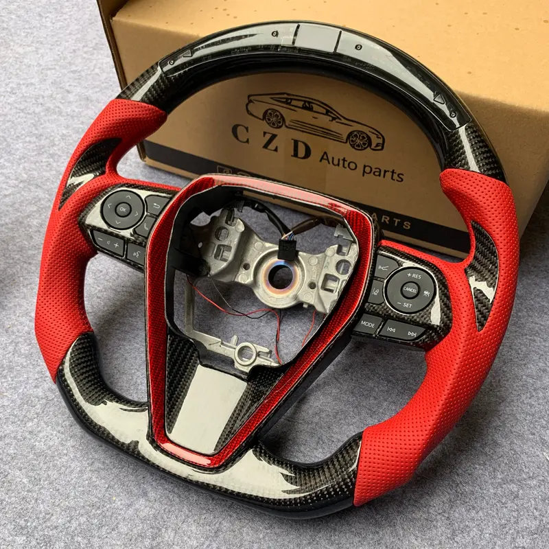 Czd For 8Th 2018/2019/2020/2021 Toyota Camry/Se/Xse/Trd Carbon Fiber Steering Wheel With Jp Led 1