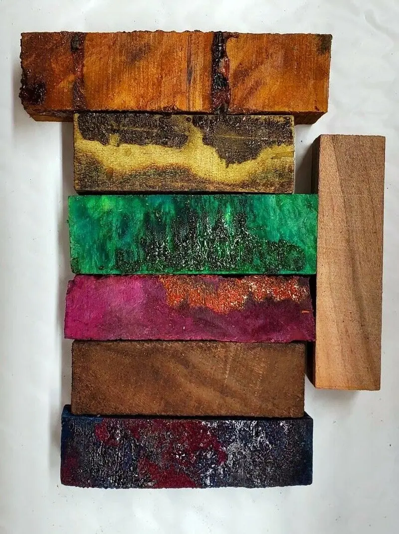 Dyed Stabilized Pen Blank Short Assortment (7 Pc) 3/4" Sq X 2 3/4"+ 1