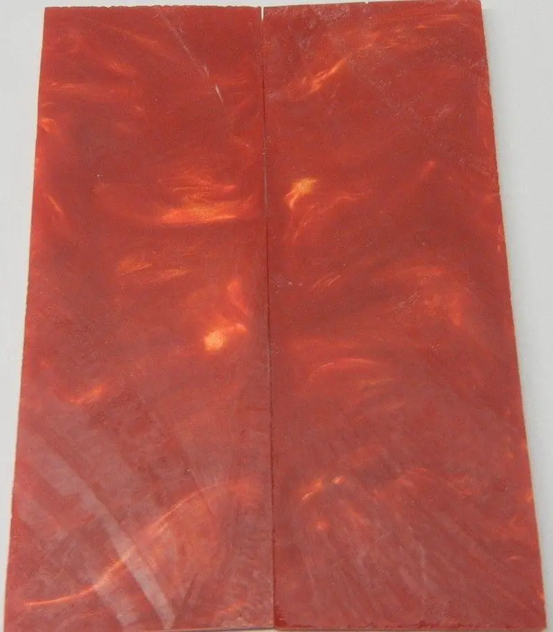 Golden Red Acrylester #14 (2 Pc) Knife Scales 3/16"X1 1/2"X5" 002 1