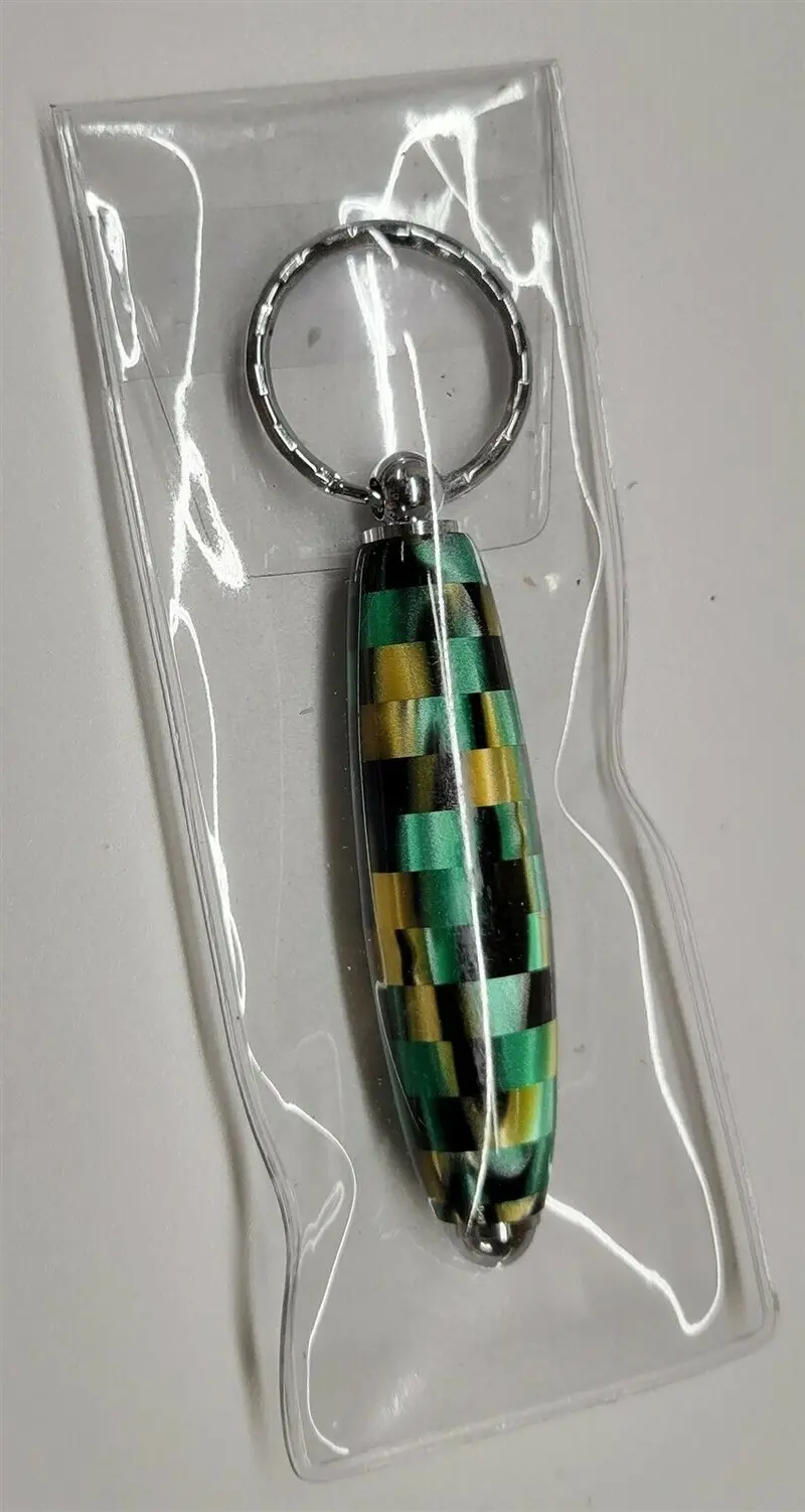 Green & Gold Matrix Acrylic Key Chain 1