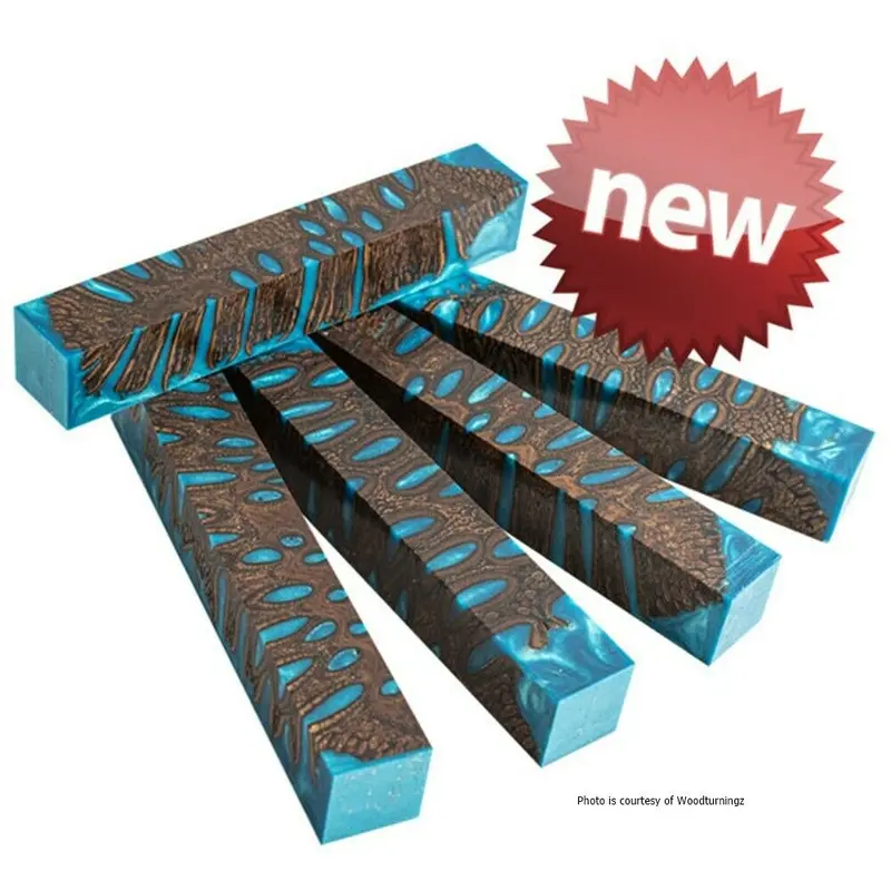 Hybridz Banksia Pod And Alumilite Turquoise Pen Blank 3/4" X 5" 1