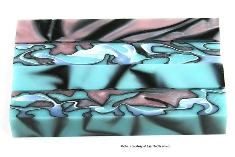 New Turquoise Moon Acrylic Pen Blank 3/4"X3/4"X3" (1 Pc) Btwpbm1180short3 1