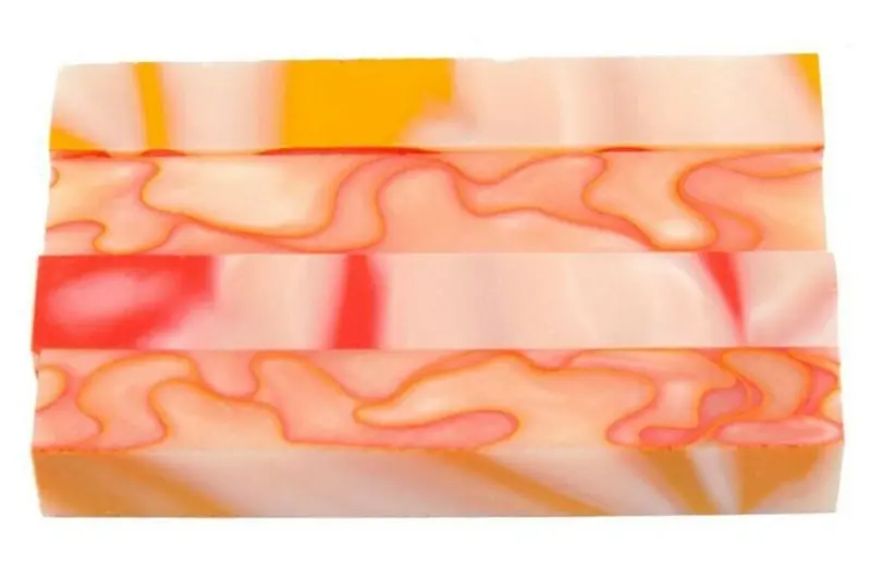Peach Fire Acrylic Pen Blank 3/4"X3/4"X3" Btwpbm1340 1Pc Short 1